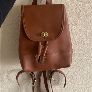 COACH vintage Daypack drawstring turnlock backpack